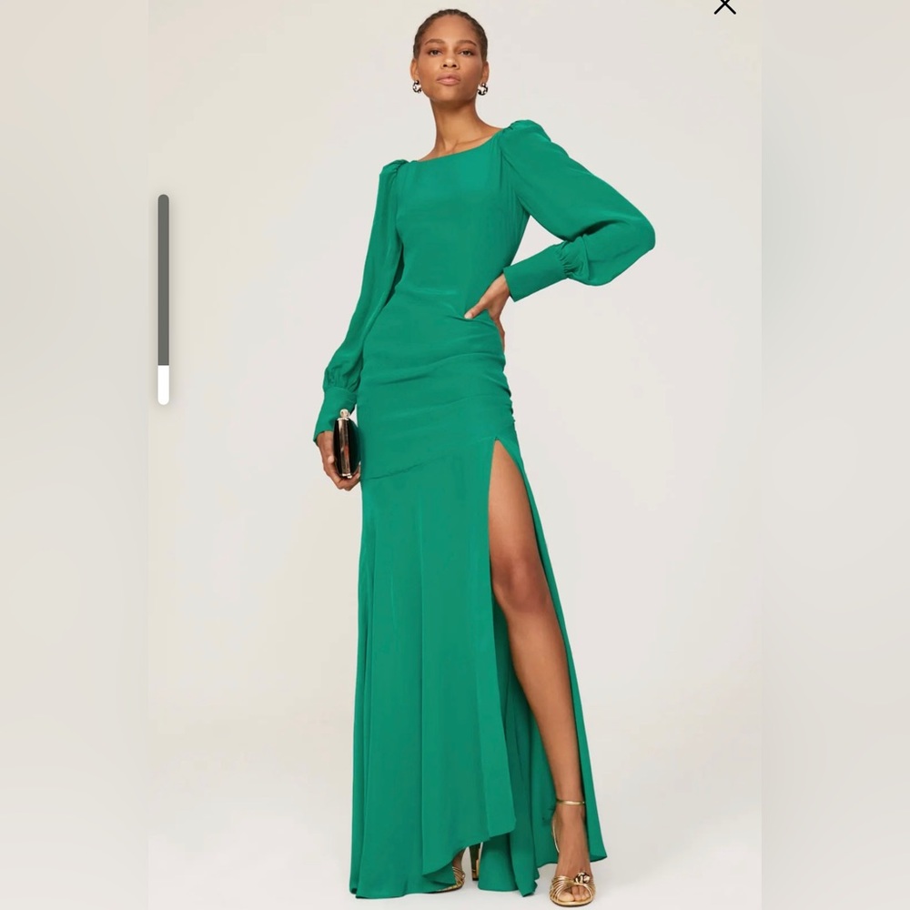 De La Vali Presley emerald green gown